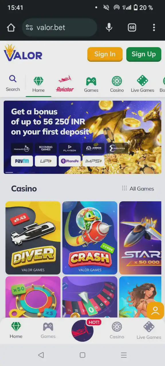 Valor Bet app